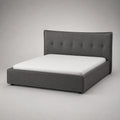 Letto contenitore matrimoniale imbottito in tessuto poliestere grigio con sollevamento a gas e rete metallica 160 x 200 x 110 cm